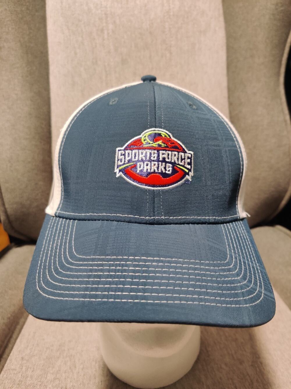 Sports Force Parks Cap America Golf White Blue Strap Back Hat New With Tags